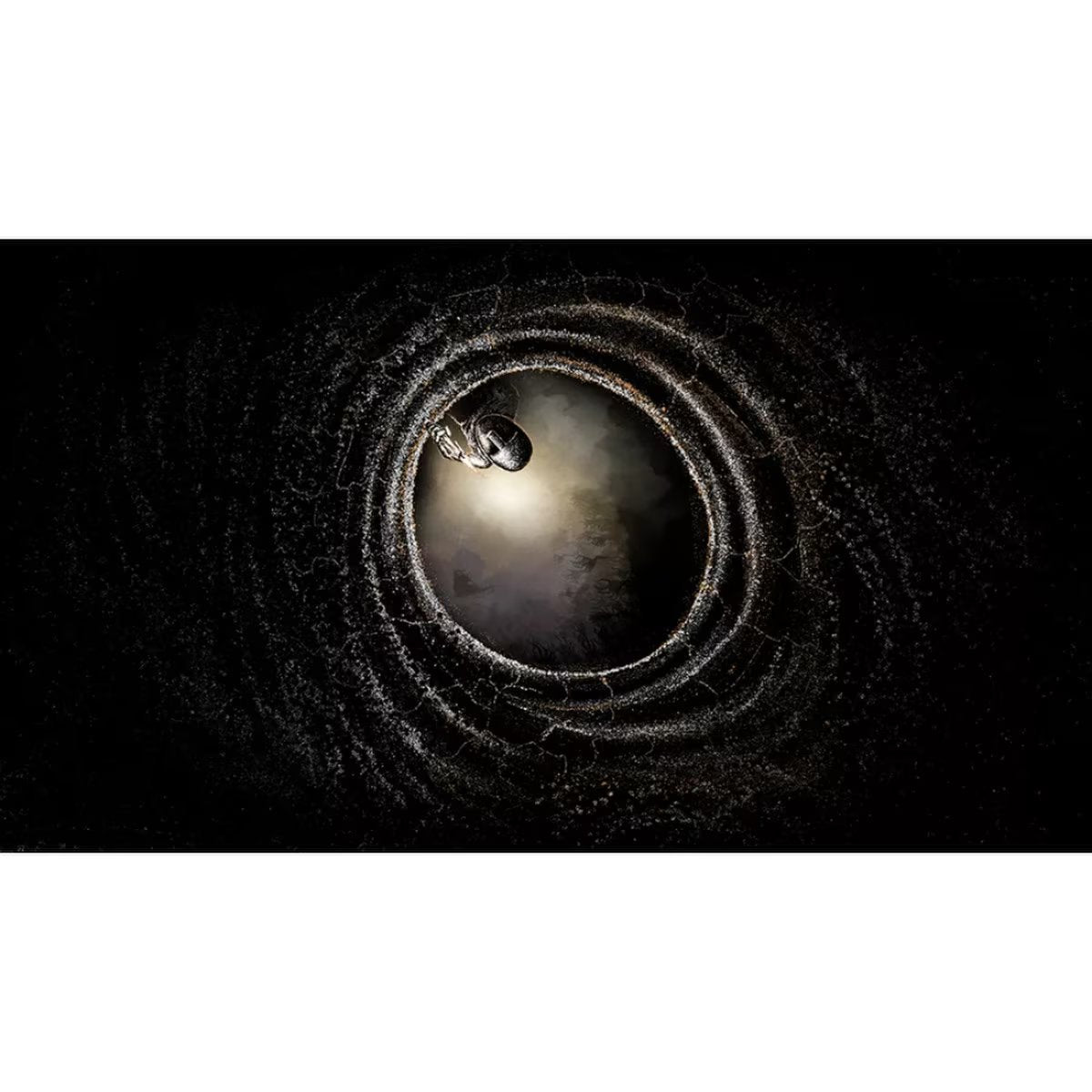 The Night Cage Shrieking Hollow artwork showing a candlelit prisoner viewed from deep inside a dark circular Hollow