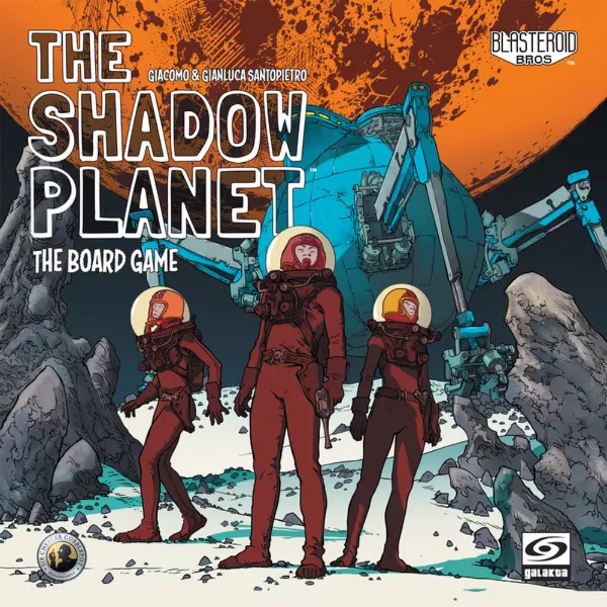 The Shadow Planet board game cover showing three astronauts on Gliese 667