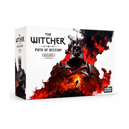 The Witcher Path of Destiny Wild Hunt board game expansion box on a white background