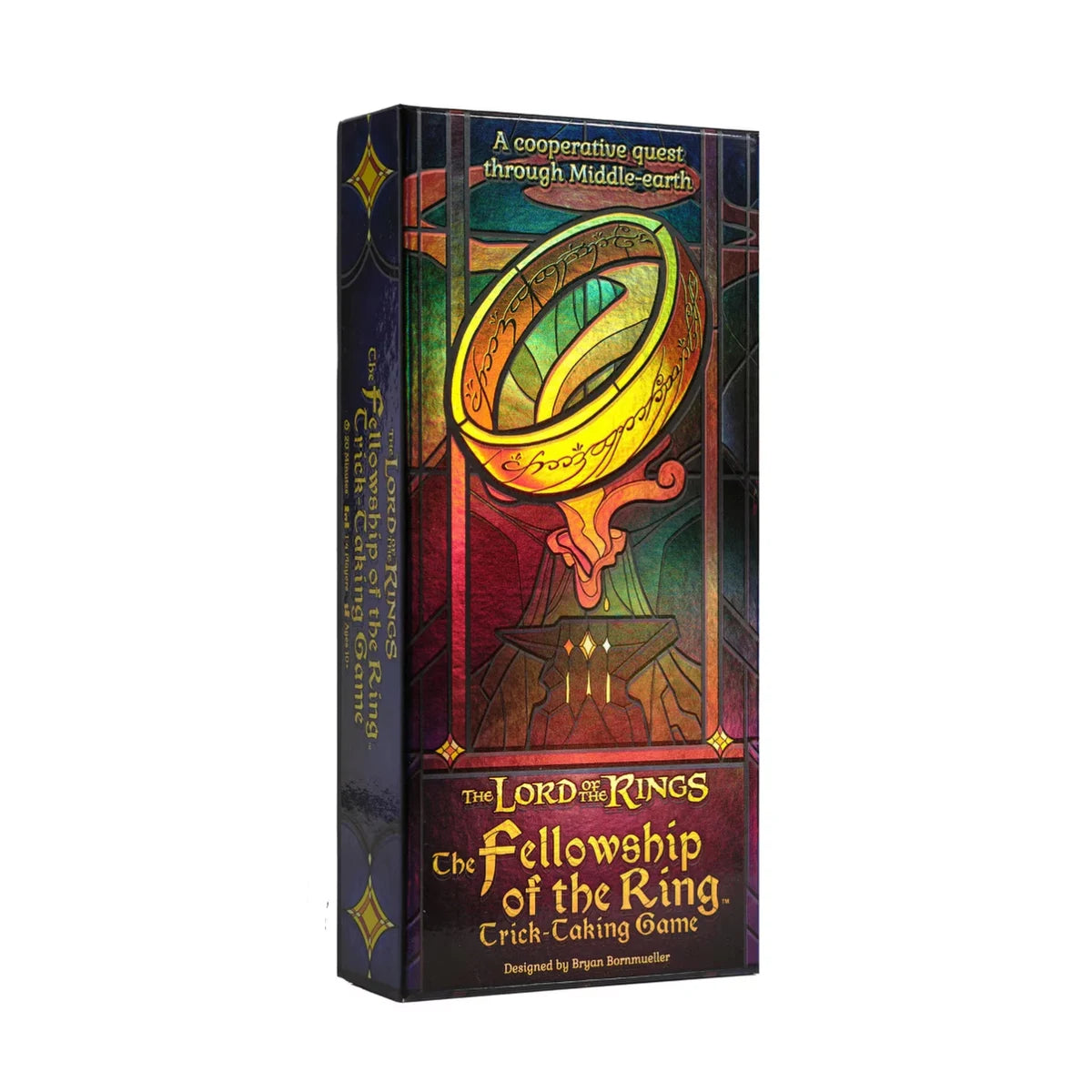 The Fellowship of the Ring trick-taking card game box for cooperative family play