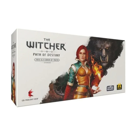 The Witcher Path of Destiny Triss and A Grain of Truth Expansion box for the dark fantasy strategy board game