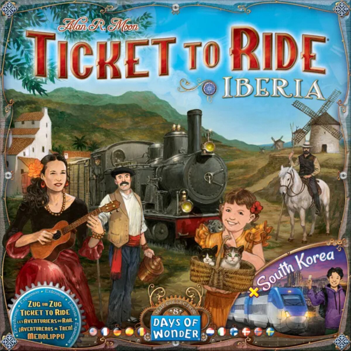 Ticket to Ride Iberia and South Korea Map Collection 8 expansion front cover artwork