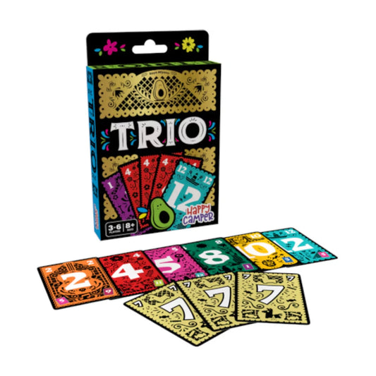 Trio card game with box and numbered cards