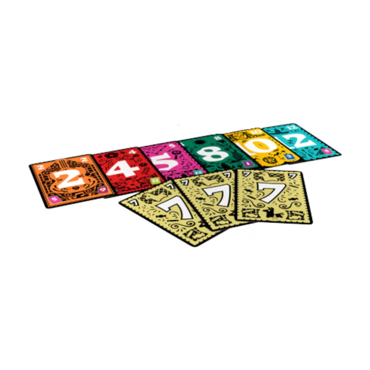 Trio card game numbered cards showing matching set gameplay