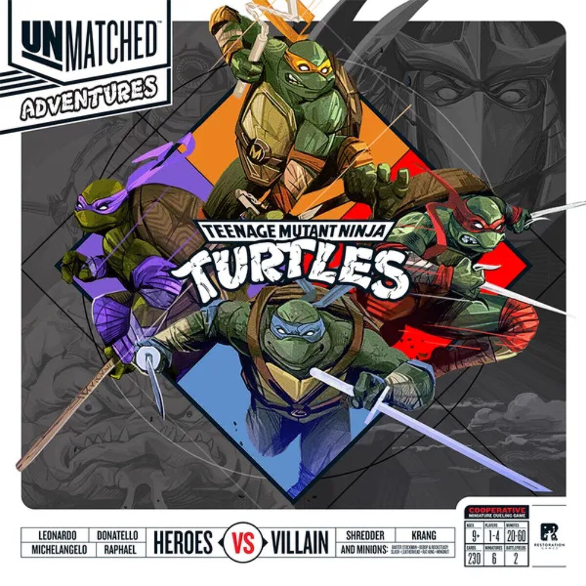 Unmatched Adventures Teenage Mutant Ninja Turtles cover art featuring the four Turtle heroes