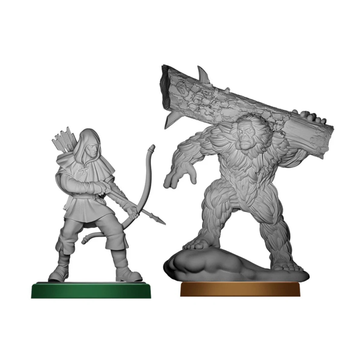 Unmatched Robin Hood and Bigfoot miniatures for the standalone tactical board game