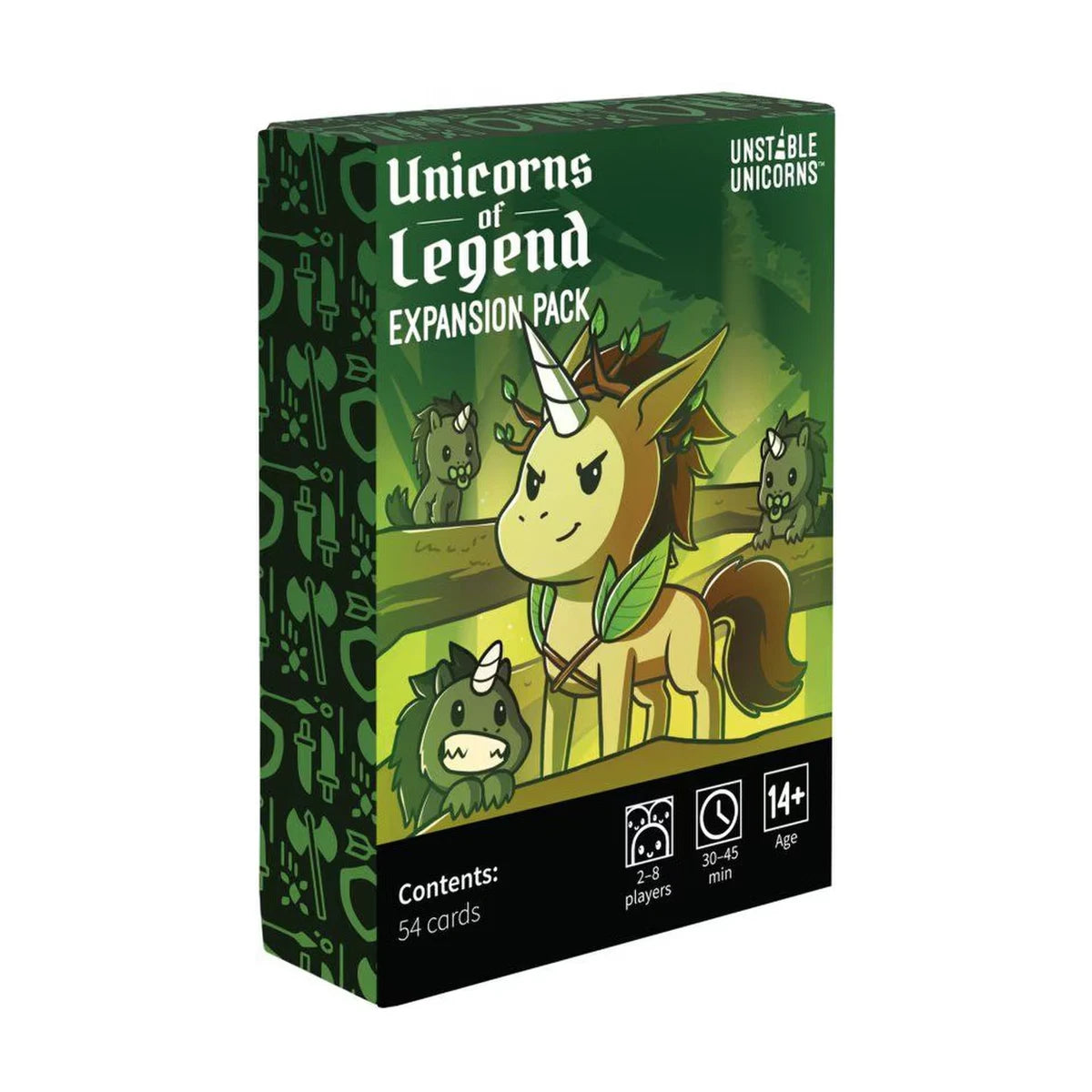 Unstable Unicorns Unicorns of Legend Expansion Pack box featuring fantasy unicorn artwork