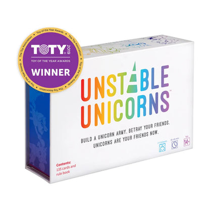 Unstable Unicorns base game card game second angled box view