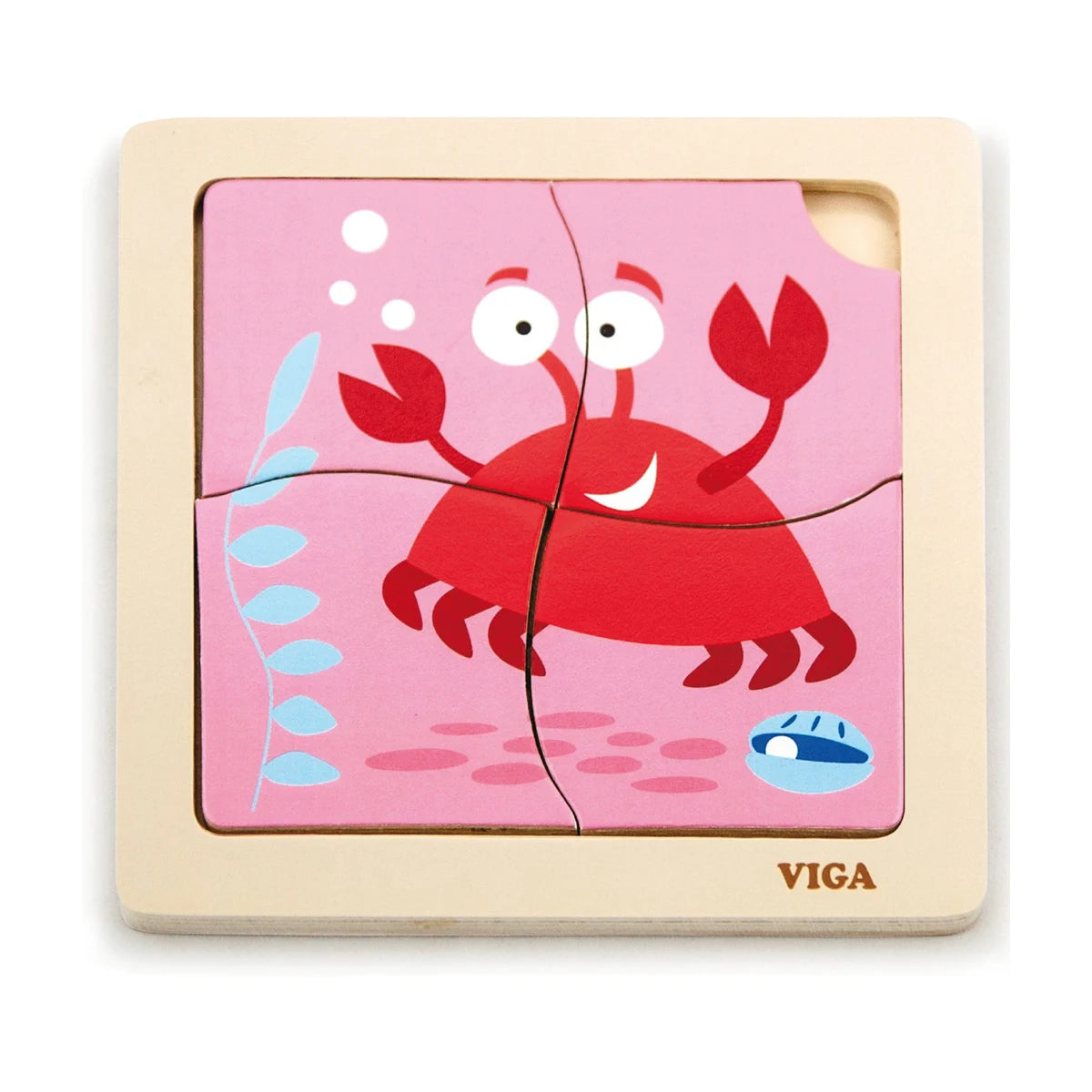 Viga wooden 4-piece crab puzzle for young children