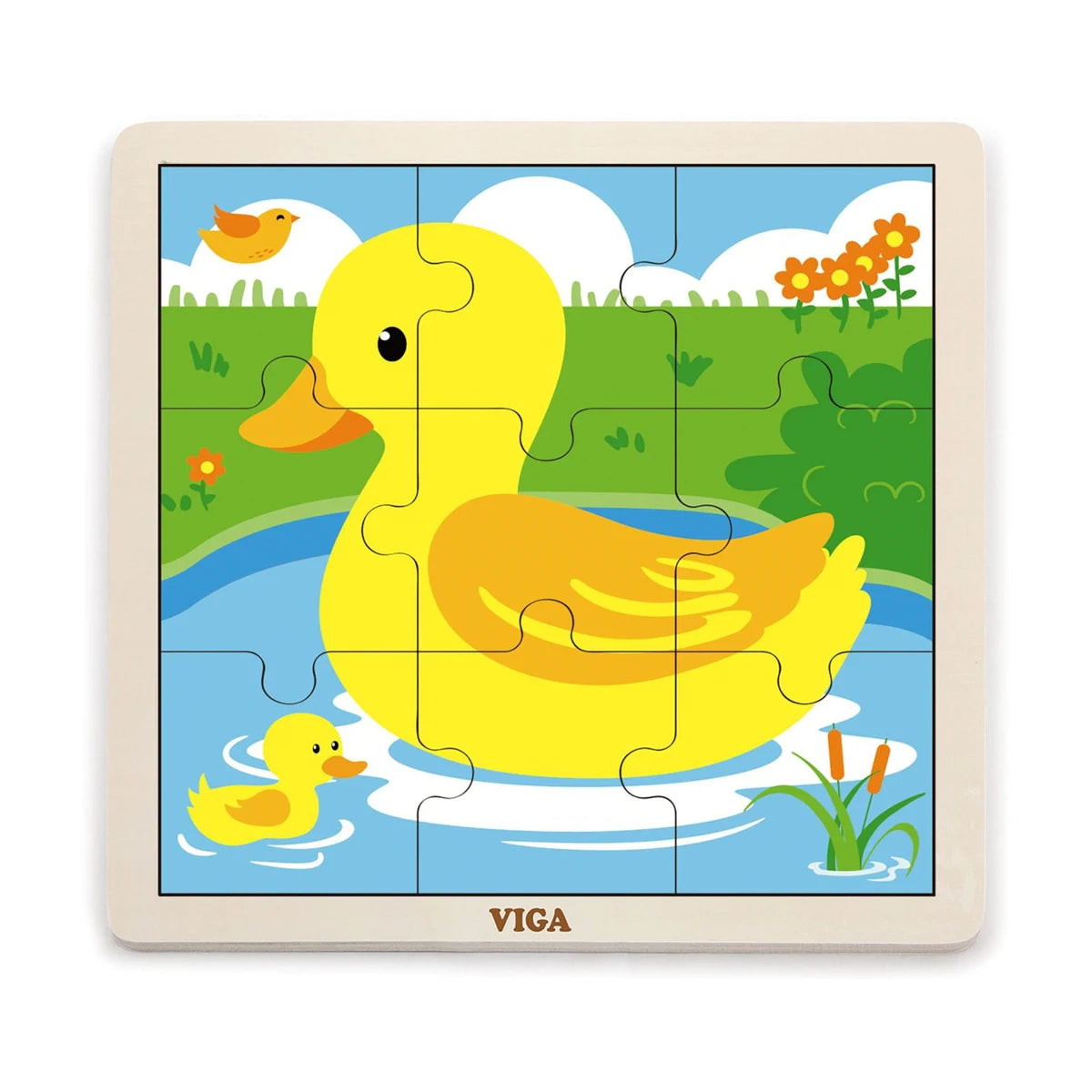Viga wooden 9-piece duck puzzle for children