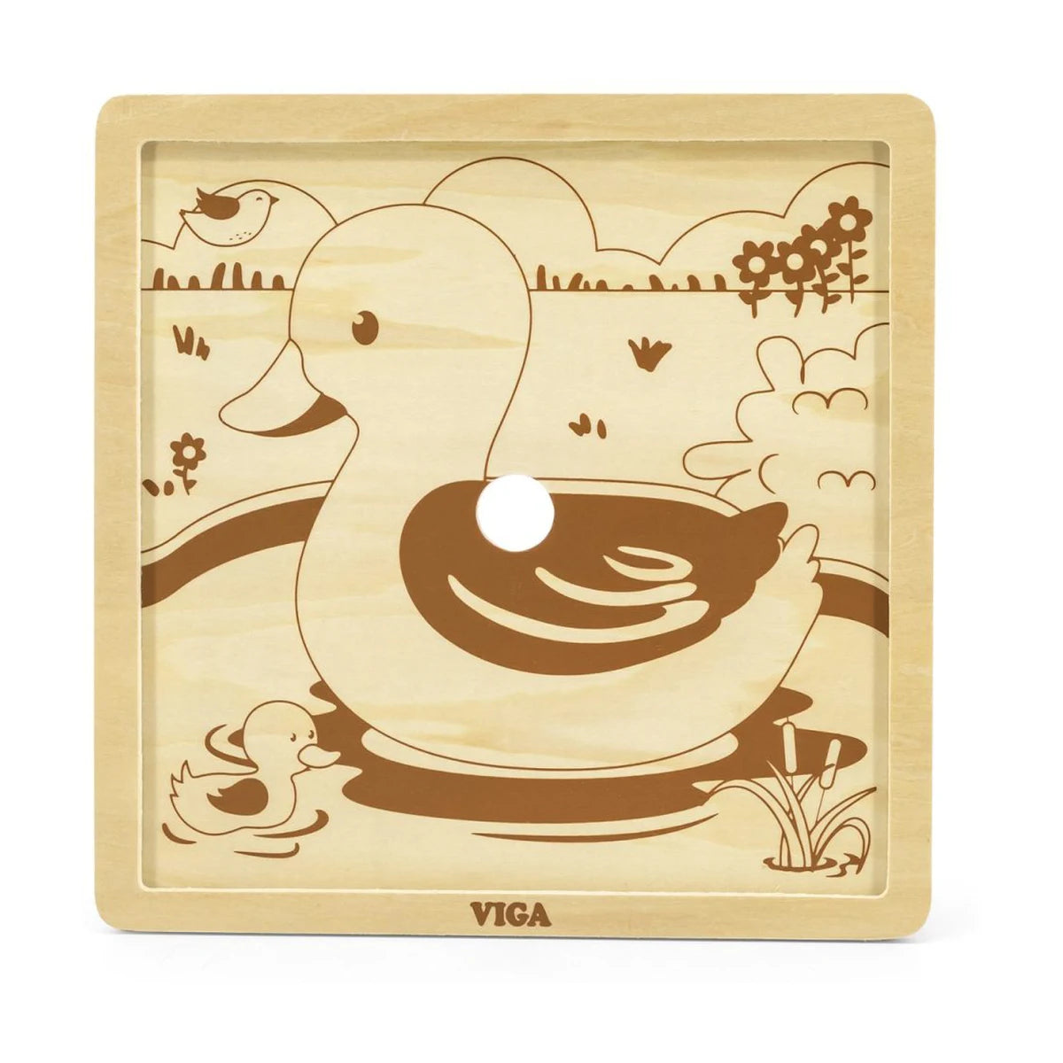 Viga wooden duck puzzle base board showing outline guide
