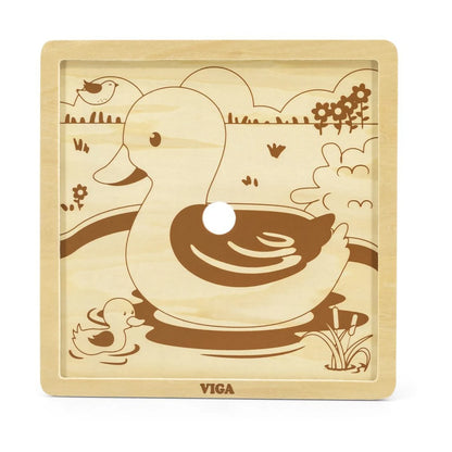 Viga wooden duck puzzle base board showing outline guide