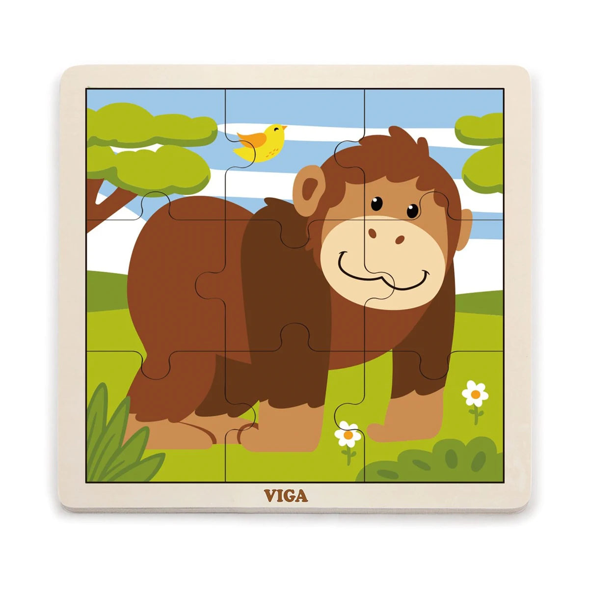 Viga wooden 9-piece monkey puzzle for children
