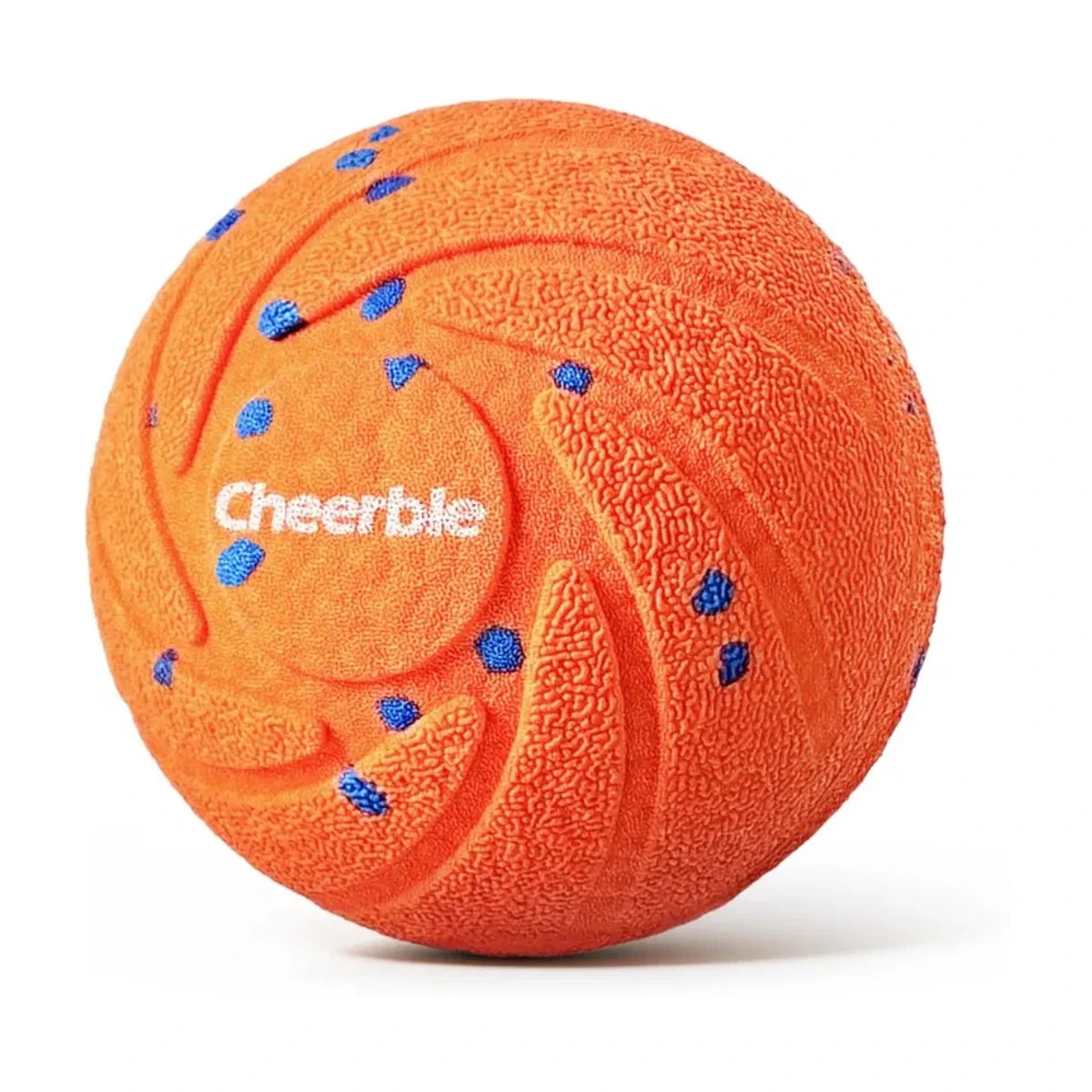 Orange interactive dog ball on white background colour option for medium and large dogs