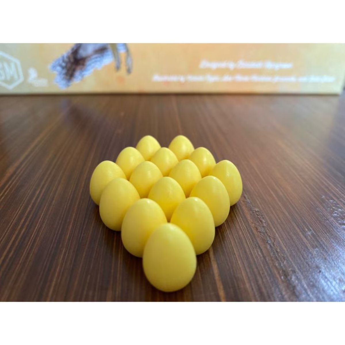 Wingspan Oceania Expansion yellow egg miniatures included with the second Wingspan board game expansion