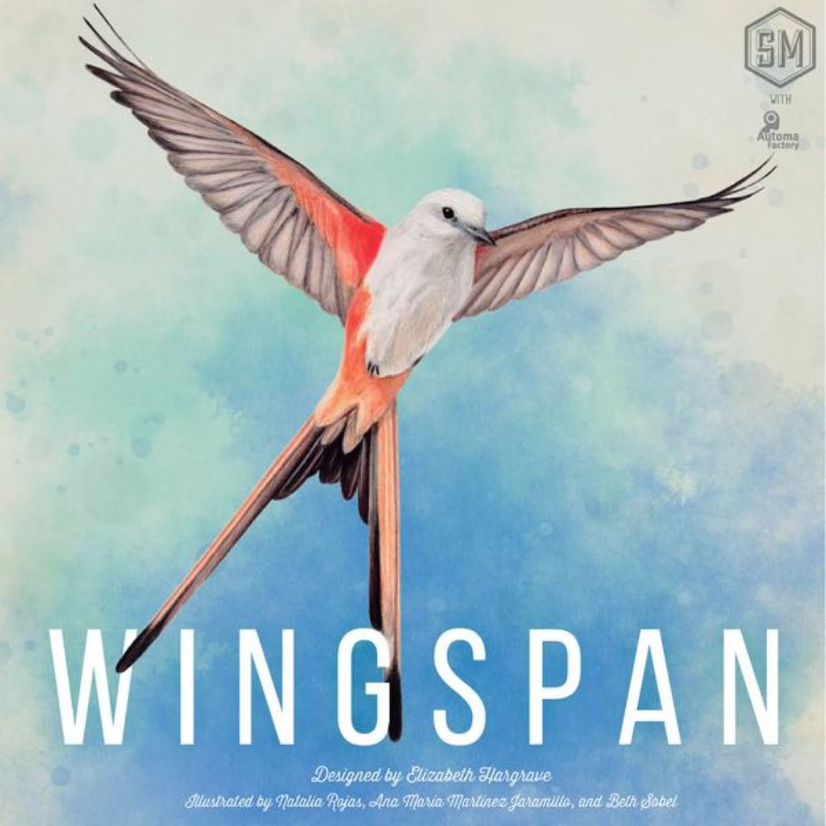 Wingspan Revised Edition board game front cover with bird artwork