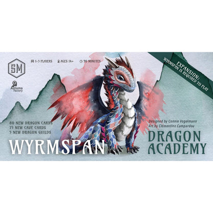Wyrmspan Dragon Academy Expansion box front with dragon artwork