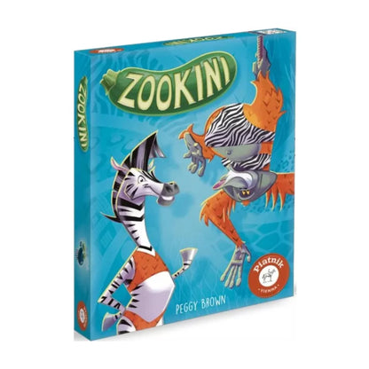 Zookini card game box by Piatnik featuring colourful zoo animals wearing bikinis